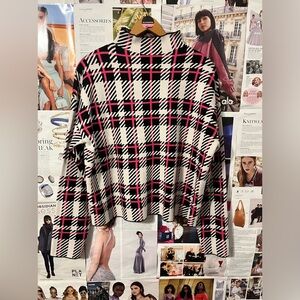 Cropped Multicolored Houndstooth Sweater Top